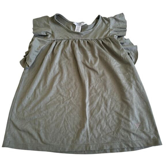 Guess Green Flutter Sleeve Top - Girls Size 7/8 - Picture 1 of 4
